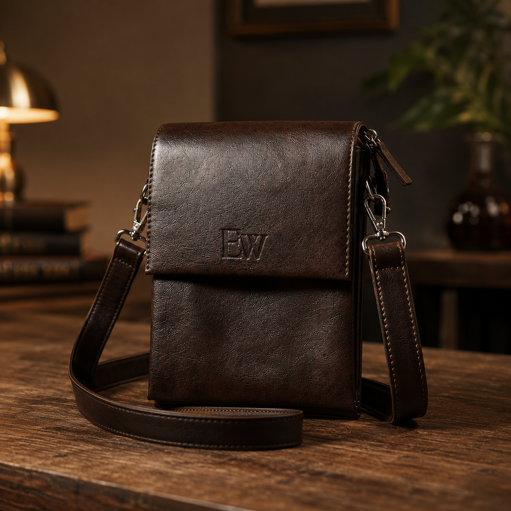 Premium Men's Leather Crossbody Bag | Vintage Shoulder Sling Travel Bag