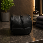 Premium Leather Bag for Men | Travel Dopp Kit & Shaving Organizer