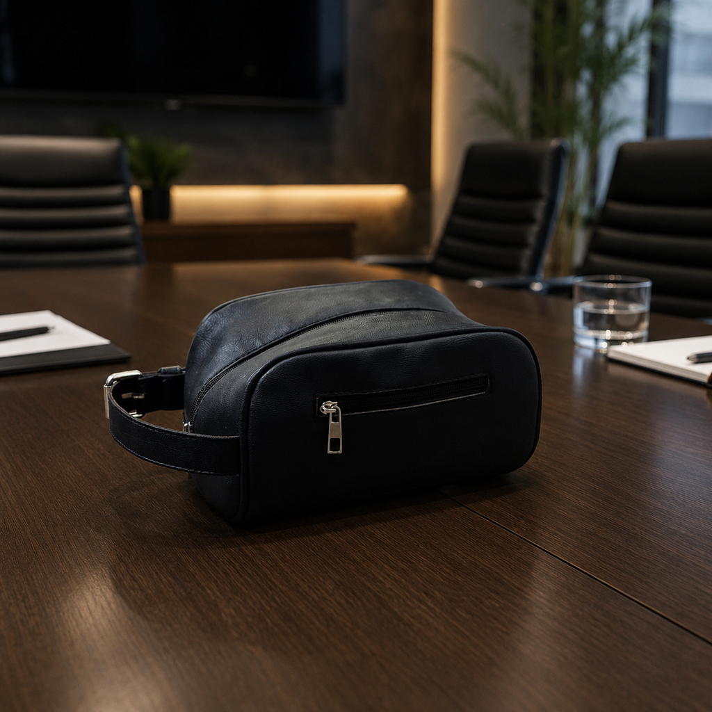 Premium Leather Bag for Men | Travel Dopp Kit & Shaving Organizer