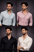 Long Collar Pinstripe Shirt | 4 Classic Colors