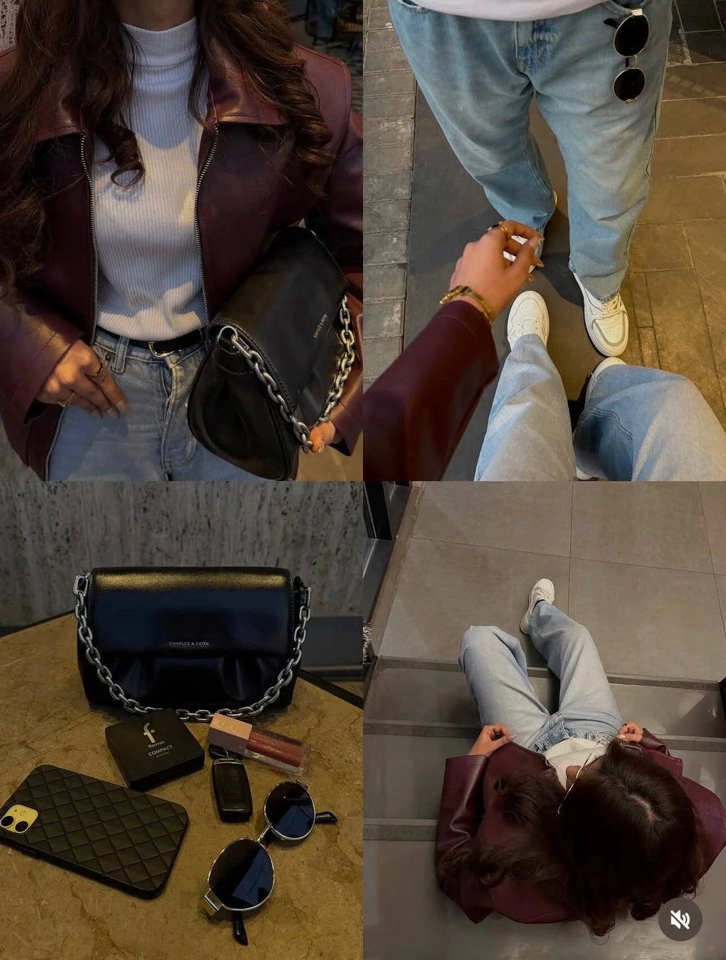Burgundy Leather Jacket (For Women)