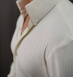 Ivory pinstripe summer shirt for men – front view