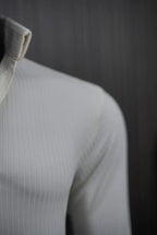 Long Collar Pinstripe Shirt White