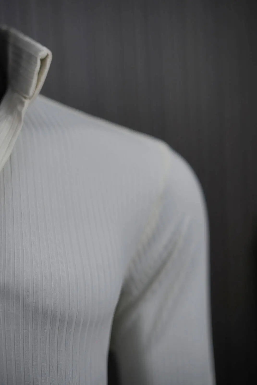 Long Collar Pinstripe Shirt White