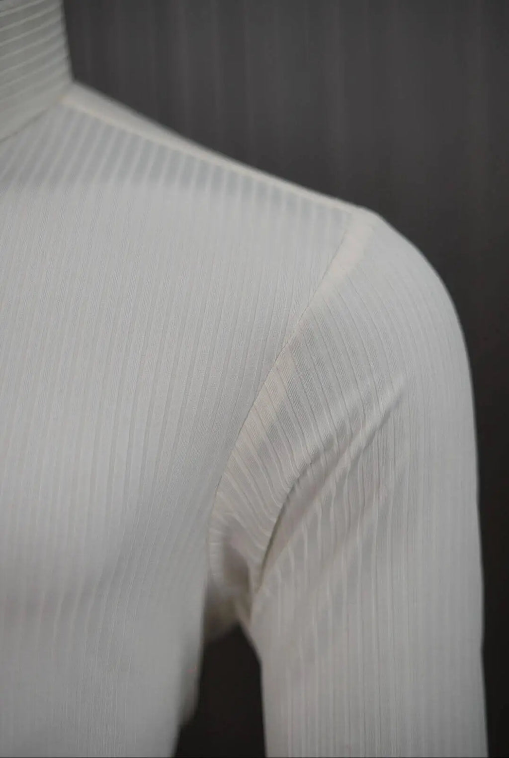 Long Collar Pinstripe Shirt White