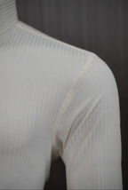 Long Collar Pinstripe Shirt White