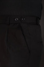 Bootcut bell bottom formal pants – tailored waist close-up