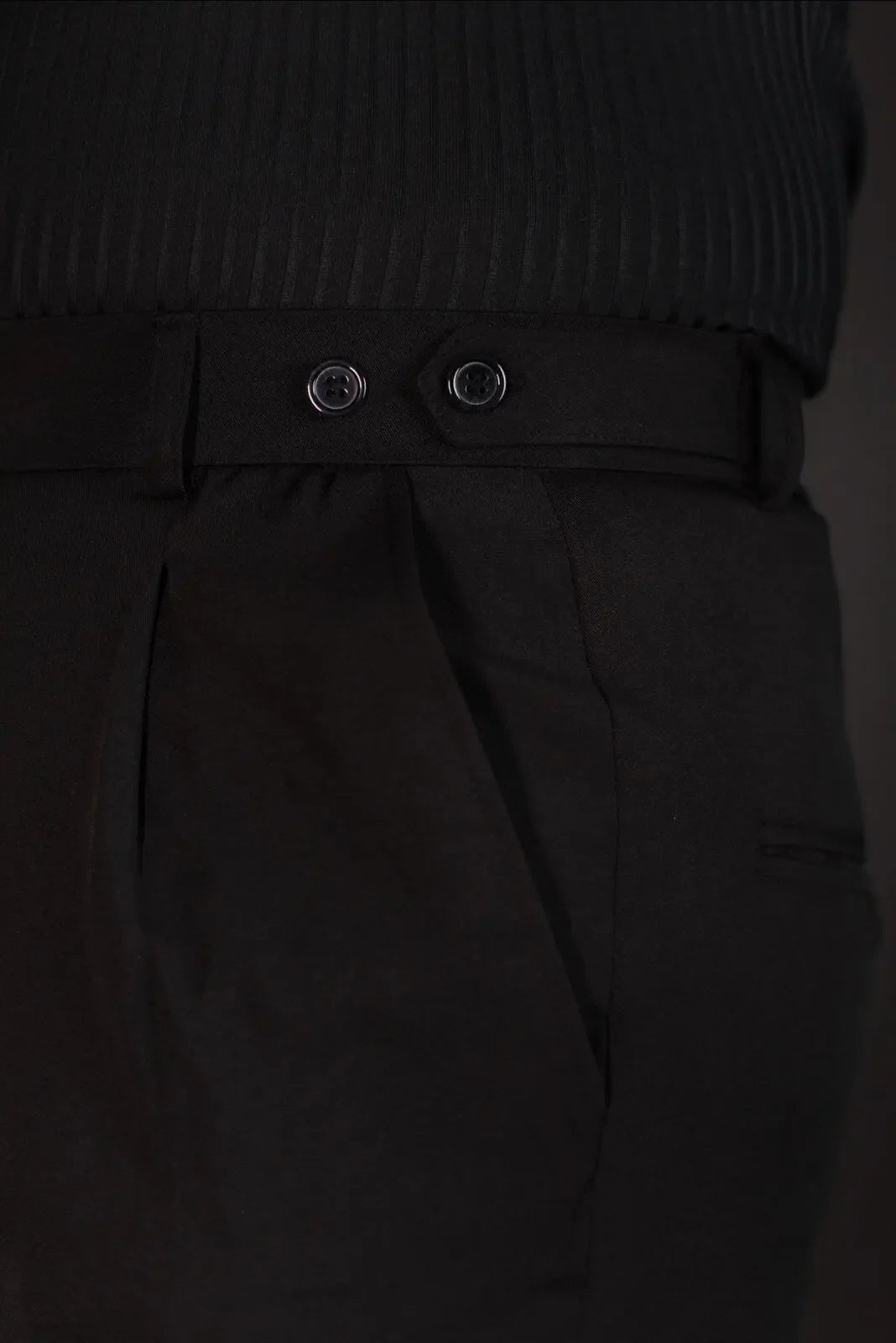 Bootcut bell bottom formal pants – tailored waist close-up