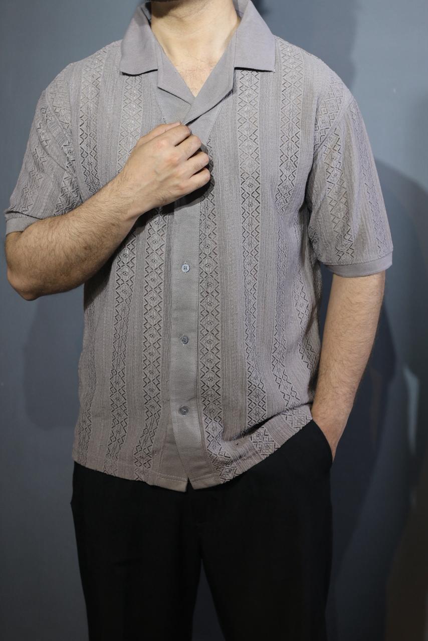 jacquard mesh grey shirt pakistan