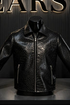 Mafia Black Crocodile Leather Jacket