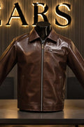 Chocolate Brown Double-Tone Leather Jacket