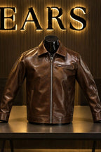 Chocolate Brown Double-Tone Leather Jacket