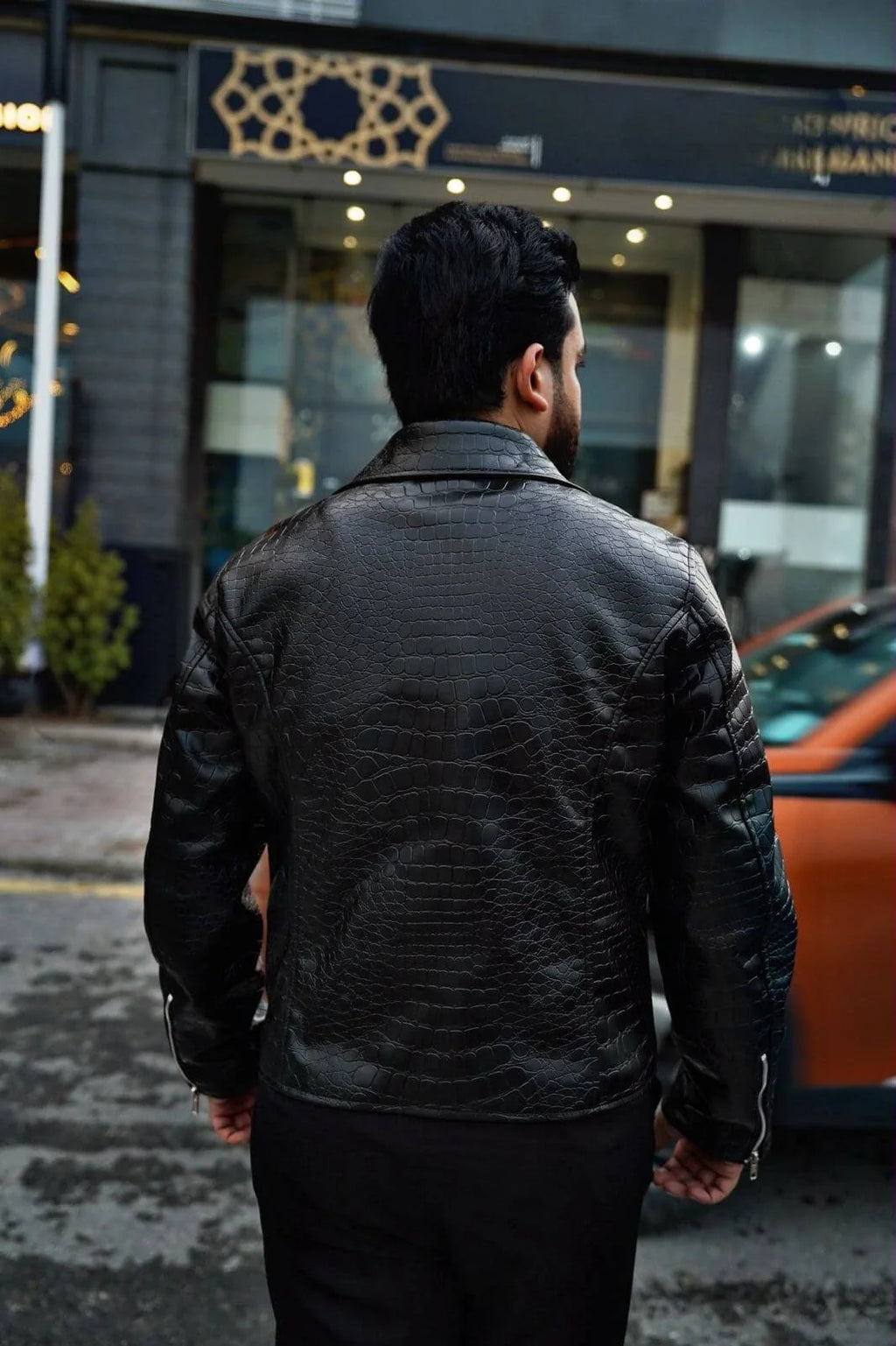 Mafia Black Crocodile Leather Jacket