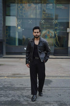 Mafia Black Crocodile Leather Jacket